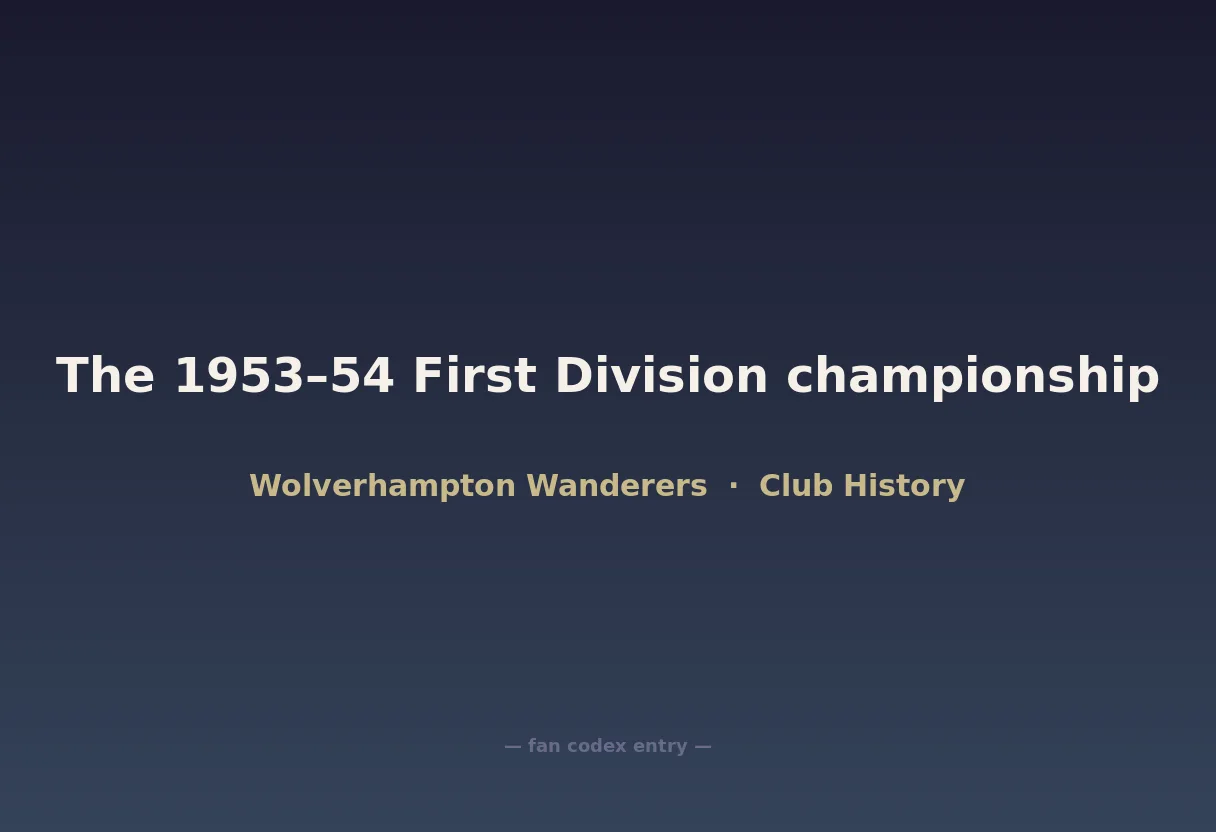 The 1953–54 First Division championship
